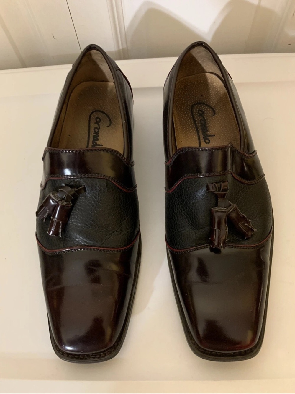 Coronado Mens Sz‎ 7 Slip-On Loafers Tasseled Shoes Brown